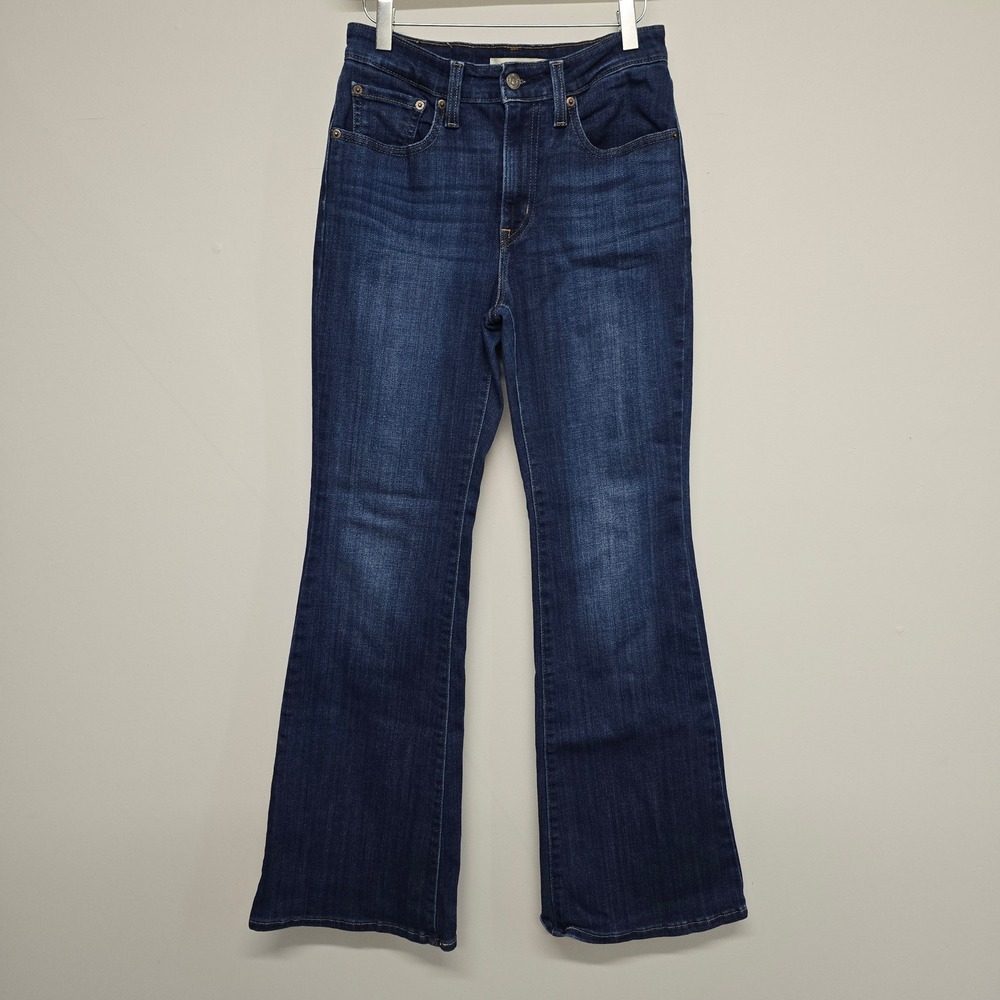 Levi's 726 Flare Jeans Womens 27 Blue Cotton Blend Mid Rise Stretch Retro